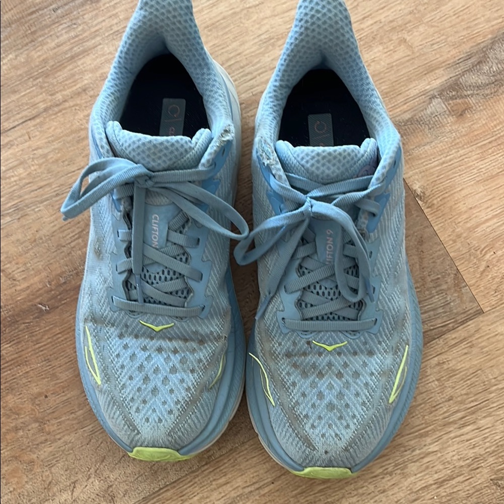 Hoka Blue Athletic Shoes Breathable Cushioned Sole